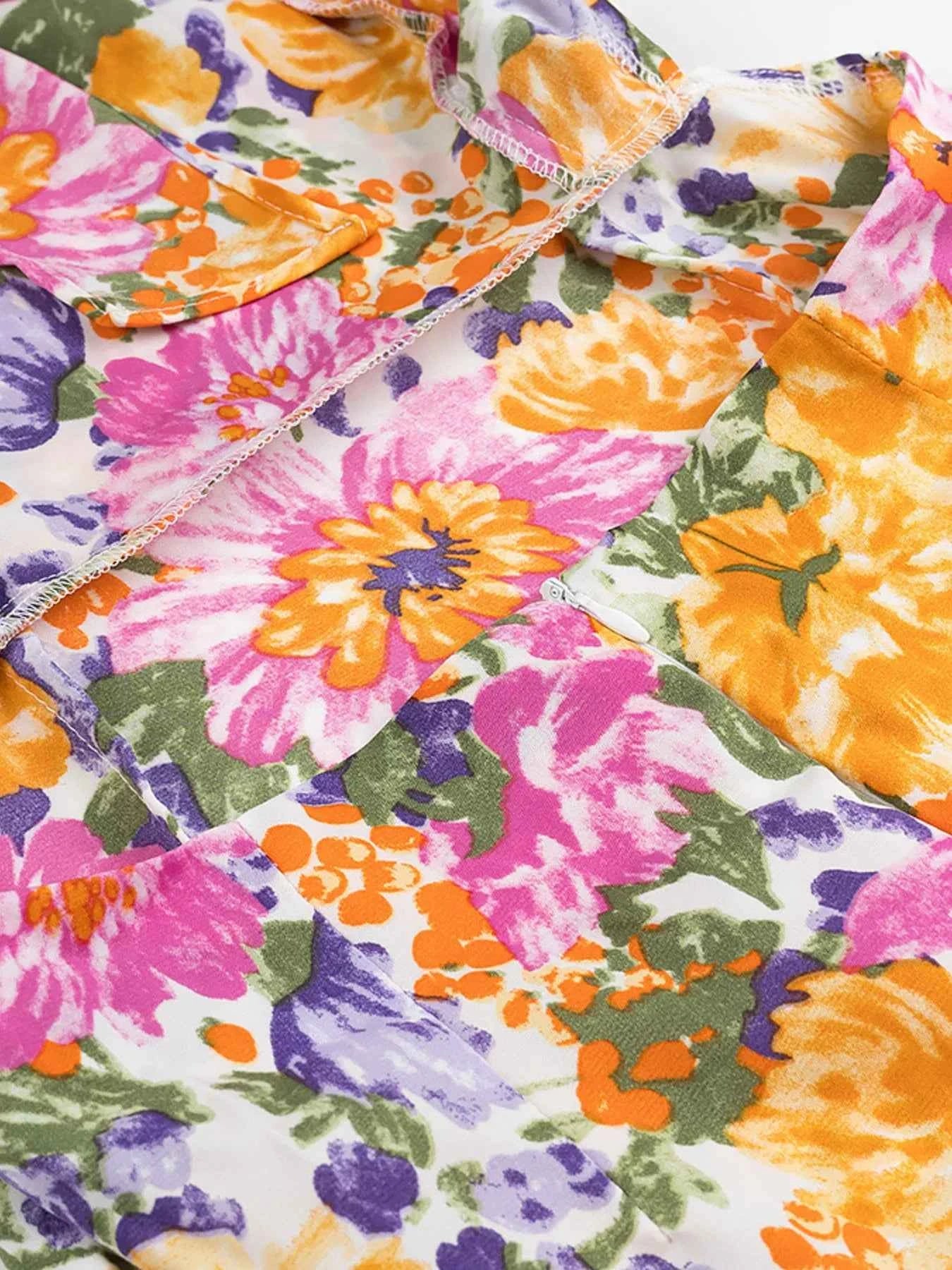 Floral Print Ruffled Hem Dress 967559ea30df4b03ba034f2f4857c431-Max-Origin