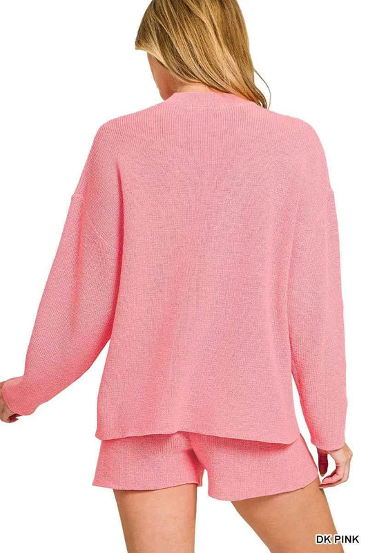 Zenana Round Neck Knit Top and Shorts Sweater Set 96827a664a264c30a0dbc23e9e6418c2-Max-Origin