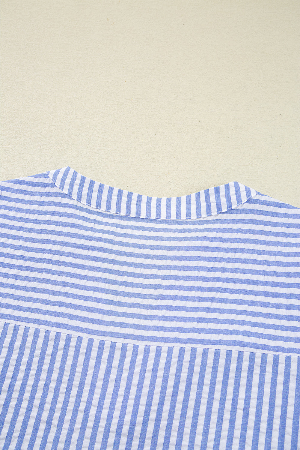 Sky Blue Striped Textured Bracelet Sleeve Tiered Mini Dress 96881c3f328f43b8