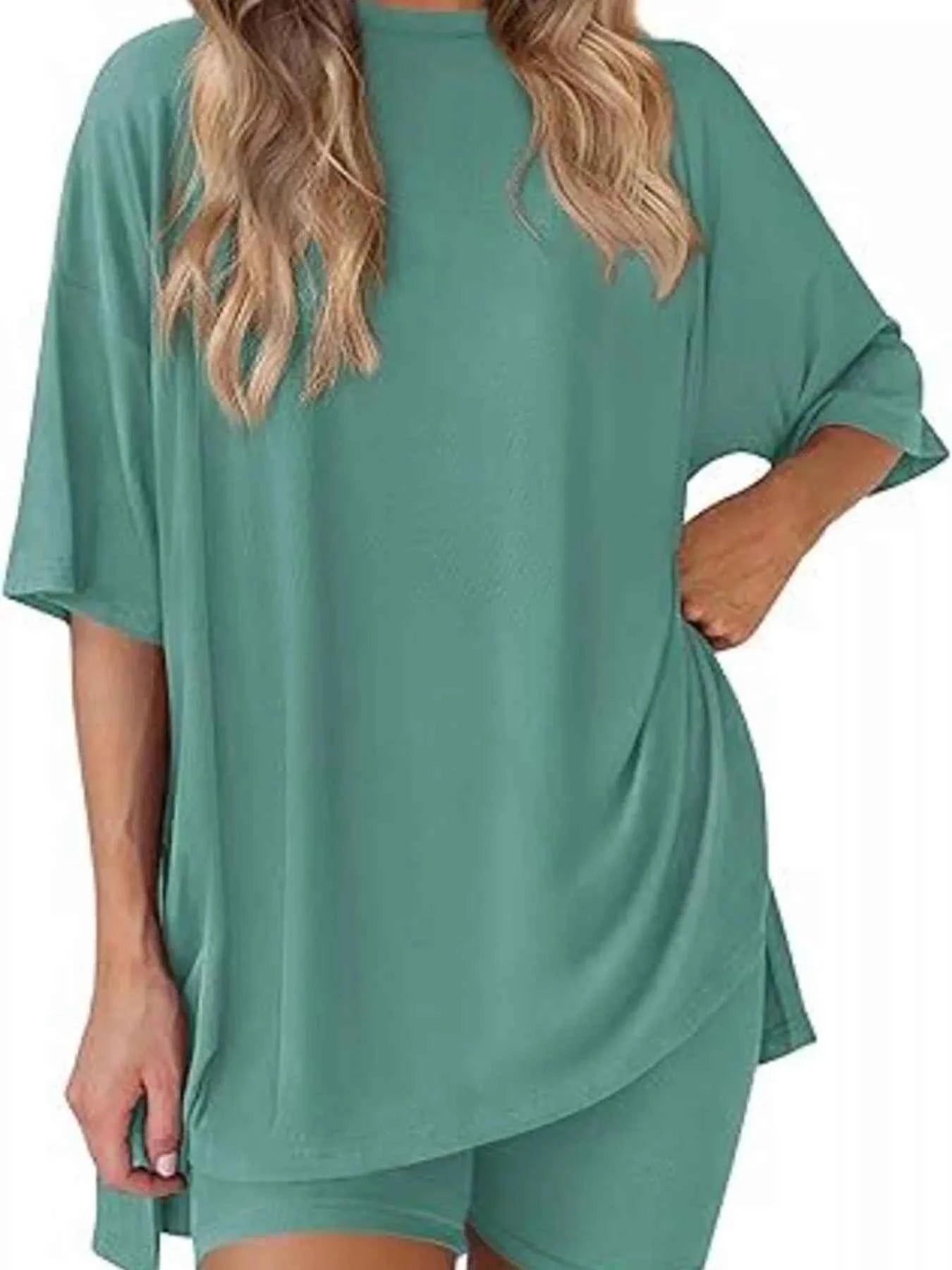 Full Size Half Sleeve T-Shirt and Shorts Set Plus Size Lake Green 968c64ec-2d70-46d9-b73a-aee2658dc7a6-Max-Origin