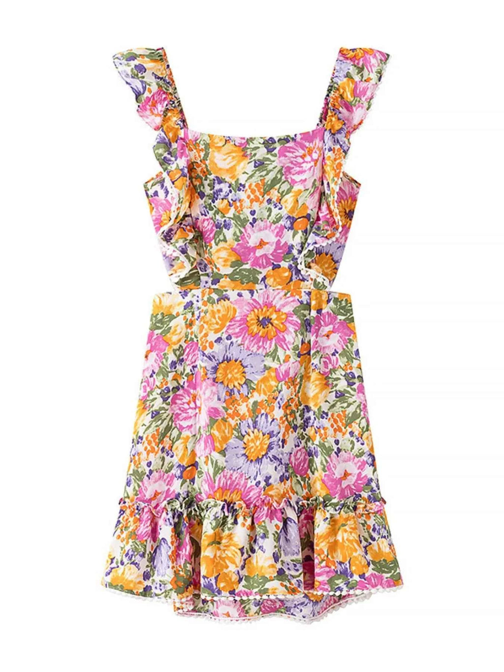 Floral Print Ruffled Hem Dress 96915c5e-5b5e-47d4-9419-0a4240bc0f13-Max-Origin