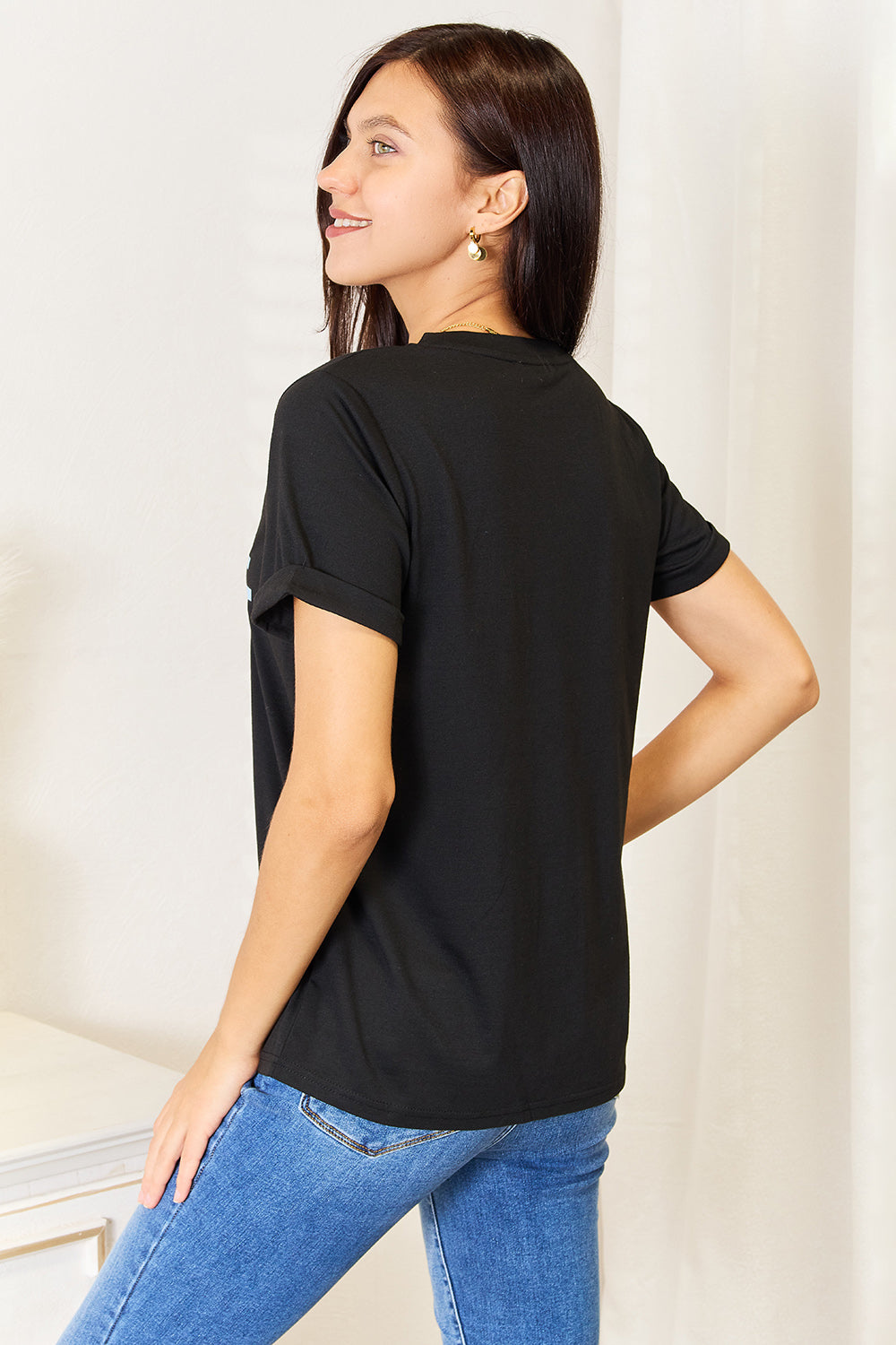 Simply Love Slogan Graphic Cuffed Sleeve T-Shirt 9694a0b8a21a41b885c77df65881ea3b-Max