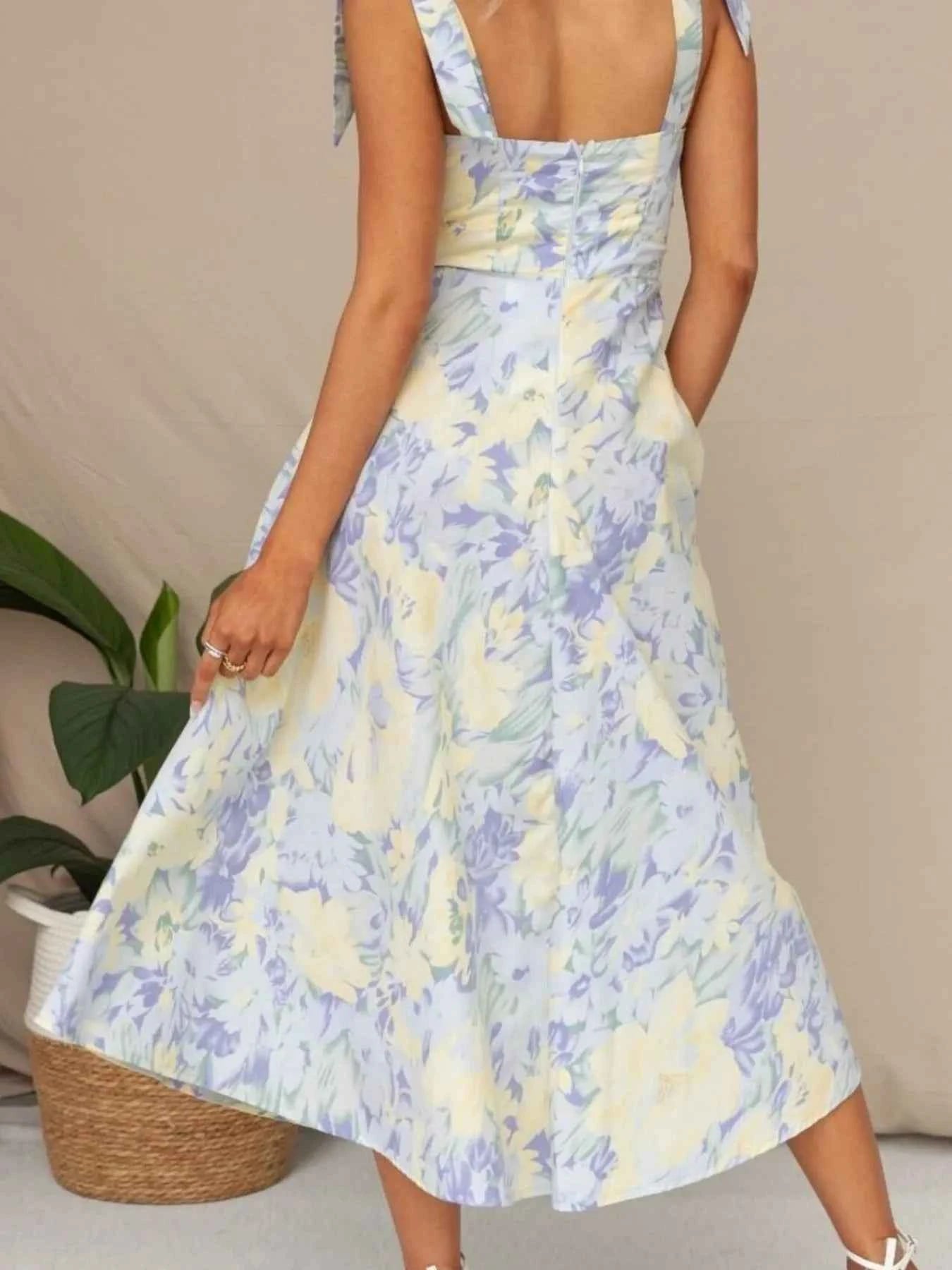 Floral Tie-Strap Sweetheart Neck Midi Dress 969960c6-c303-4891-b11e-da40f0921f6d-Max-Origin