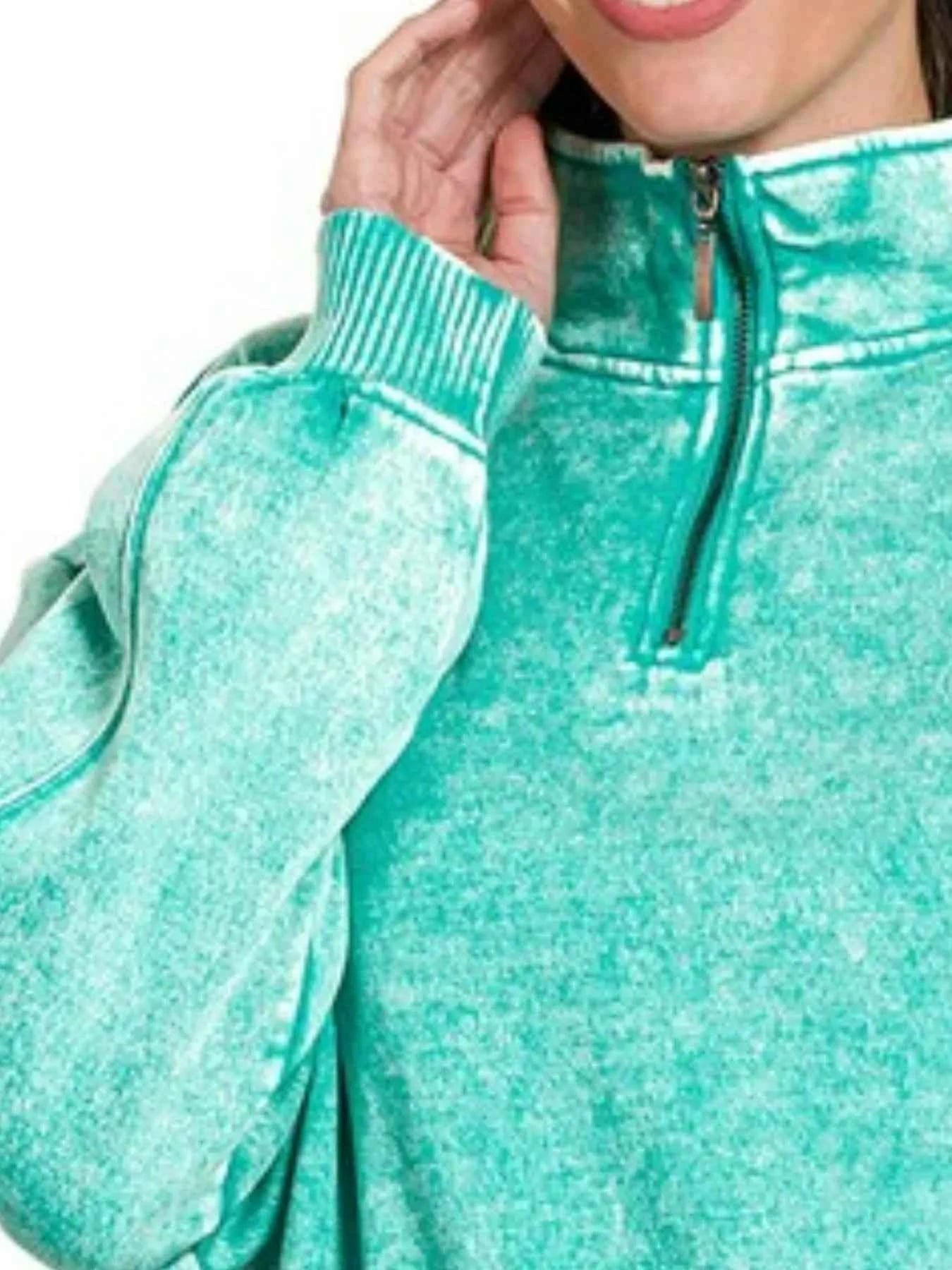 Zenana Acid Wash Fleece Quarter Zip Sweatshirt 969e9079-d924-4dd4-8afc-70d9c03cf18e-Max-Origin