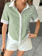 Striped Button-Down Short Sleeve Shirt 96abe81a-ce05-43f6-a7f1-848228e09088-Max