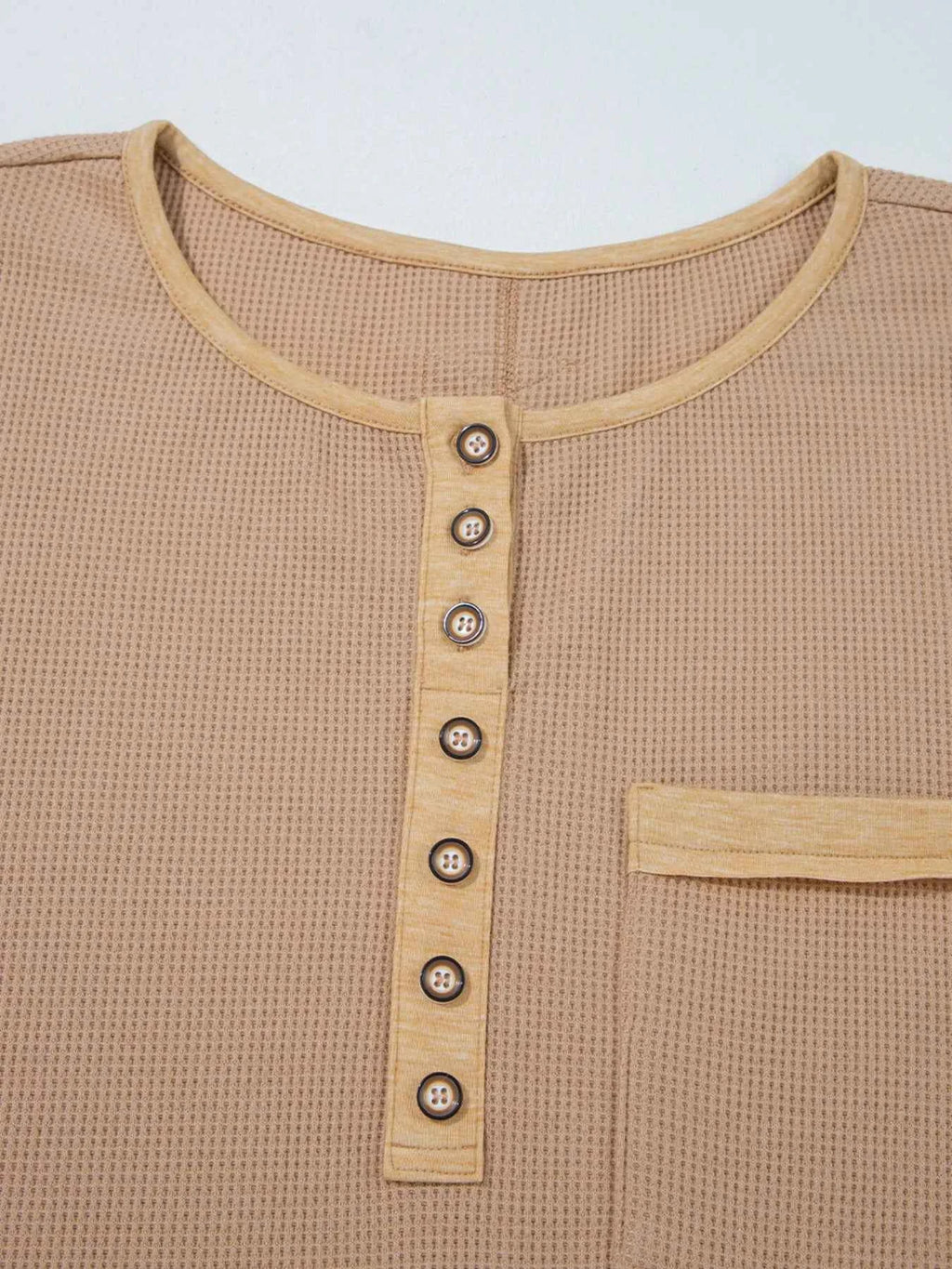 Waffle Textured Tunic Henley Top with Slits 96c35c2c089e481ba4a138b63f7252fa-Max-Origin