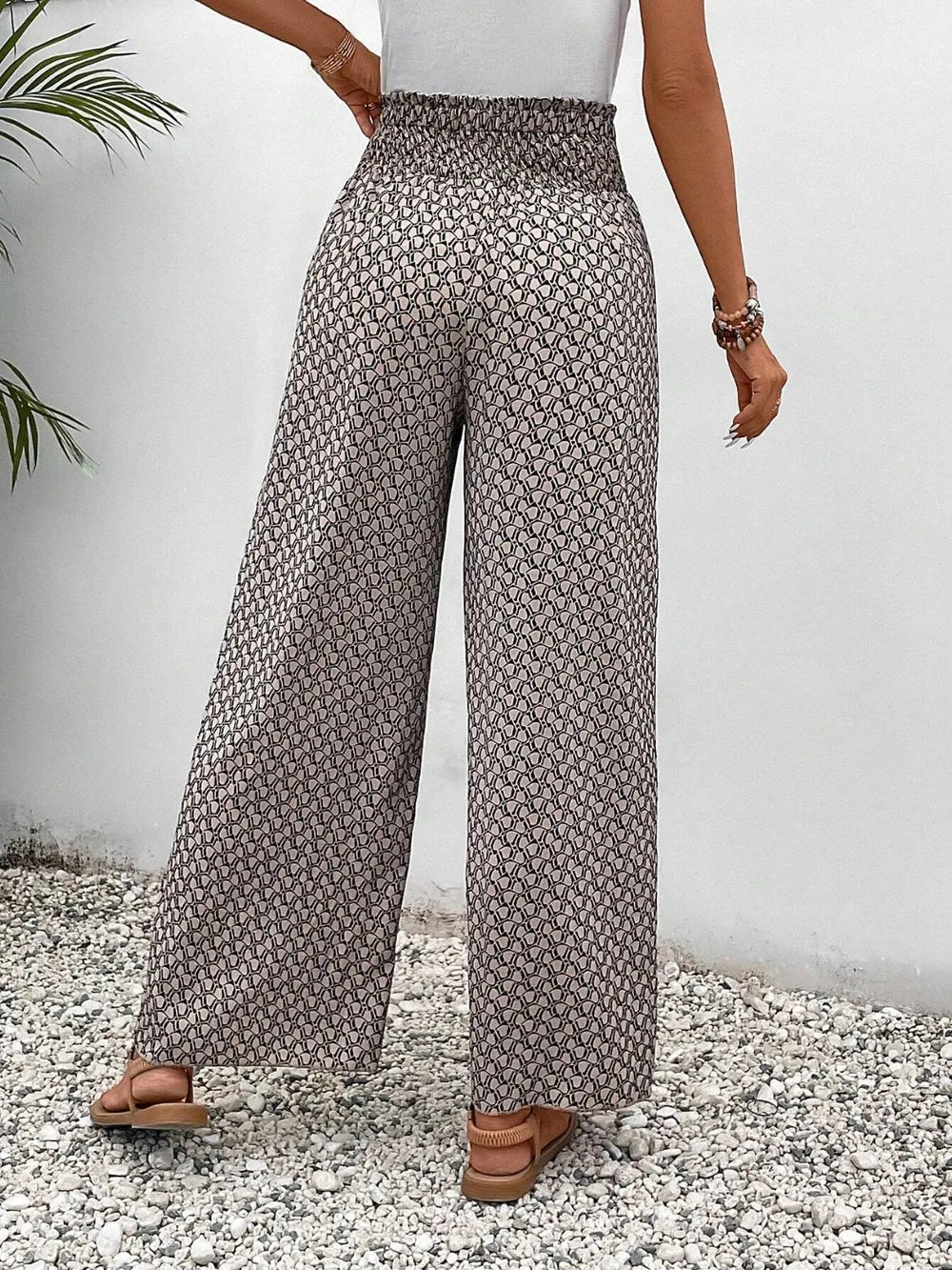 Tied Printed Wide Leg Pants 96d8bda2-db2f-41a3-bbe2-6c87726dee61-Max