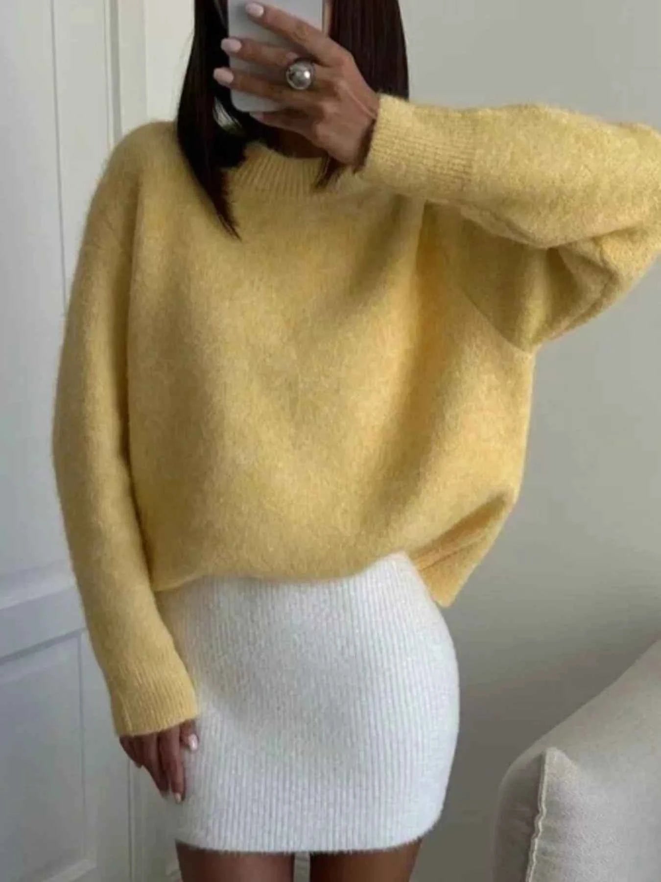 Round Neck Dropped Shoulder Sweater 96d8cad4-07ab-449d-aad6-d58a8919223d-Max-Origin