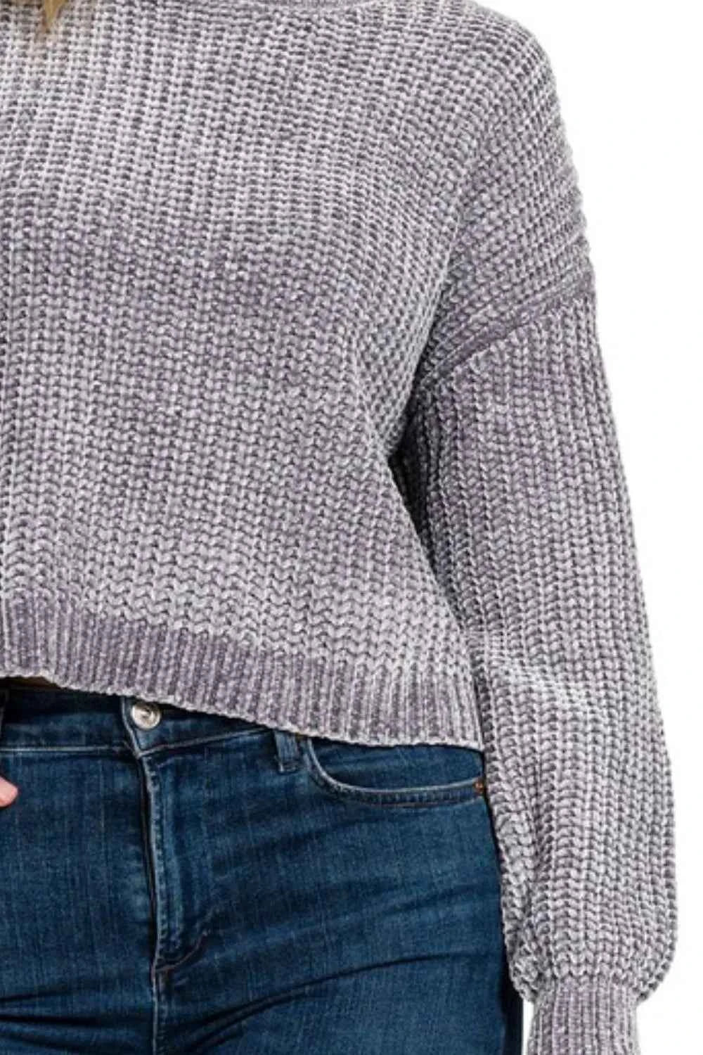 Zenana Chenille Round Neck Crop Sweater 96e9bf34-42db-4b94-a3fd-155b4cf9f2d0-Max-Origin