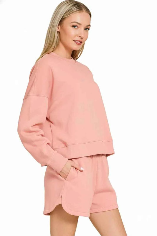 Fleece Long Sleeve Sweatshirts and Shorts Set 96fc4de7-d63c-4dcf-a0c5-e5b9edeed2e4-Max-Origin