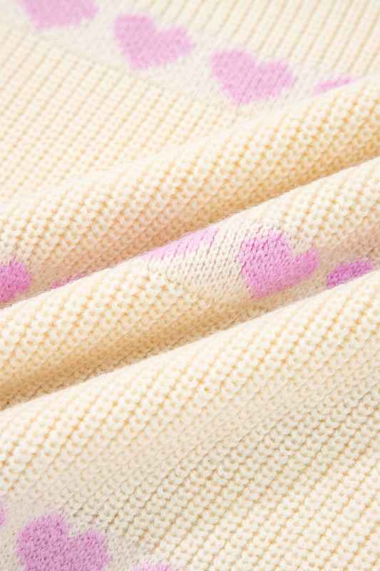 Valentine Heart Ribbed Knit Crewneck Sweater 972afe1a-fad5-4478-8832-ab0b637c2d3e