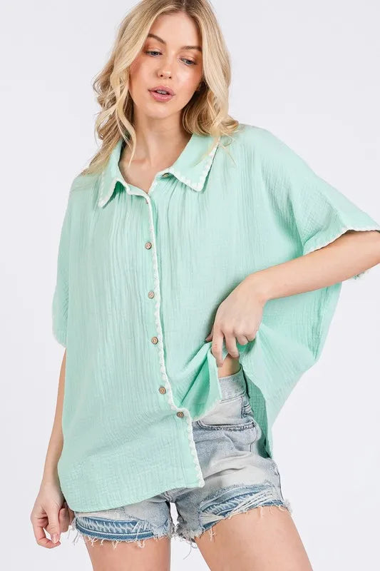 SAGE+FIG Boho Contrast Zigzag Trim Gauze Button-Up Shirt 9738db12-5dbc-4698-9de0-21adb26863ce-Max