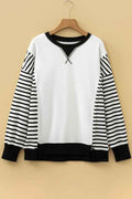 Stripe Patchwork Long Sleeve Knit Top Black Stripe 974aa8d6-b9ac-4abf-a42d-a4b2956eb3c4