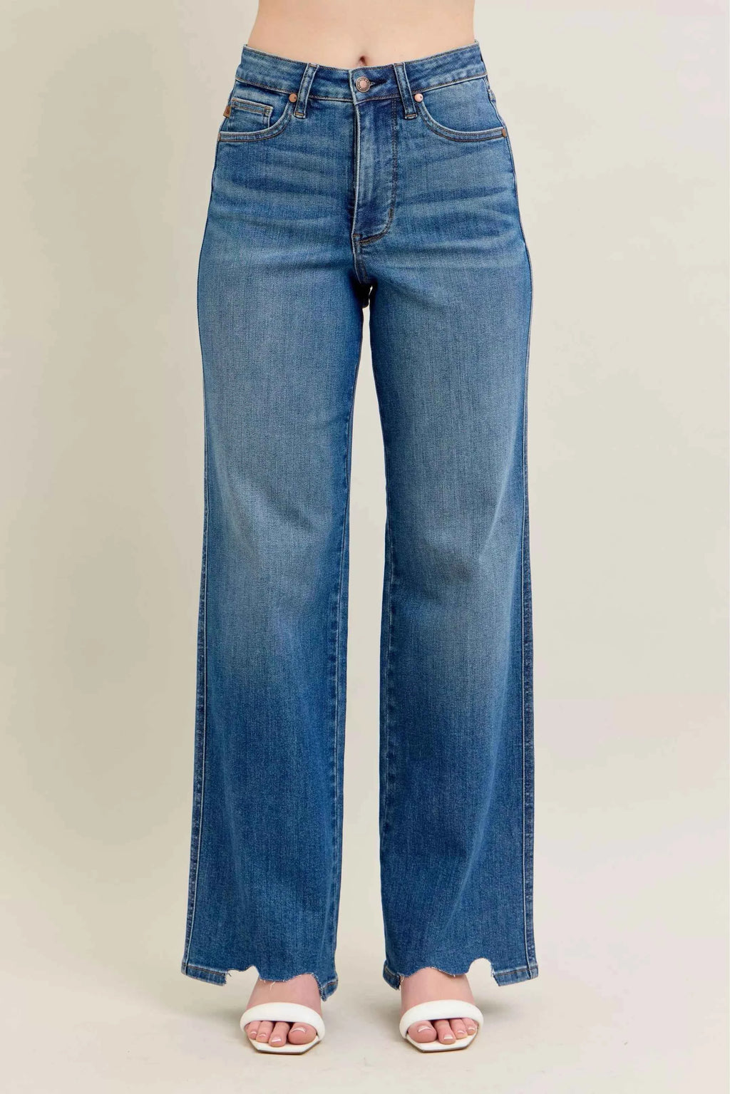 Judy Blue Full Size High Waist Tummy Control Chew Hem Destroy Wide Jeans Plus Size MD 975168a187f34613a94c99878bd653ee-Max-Origin