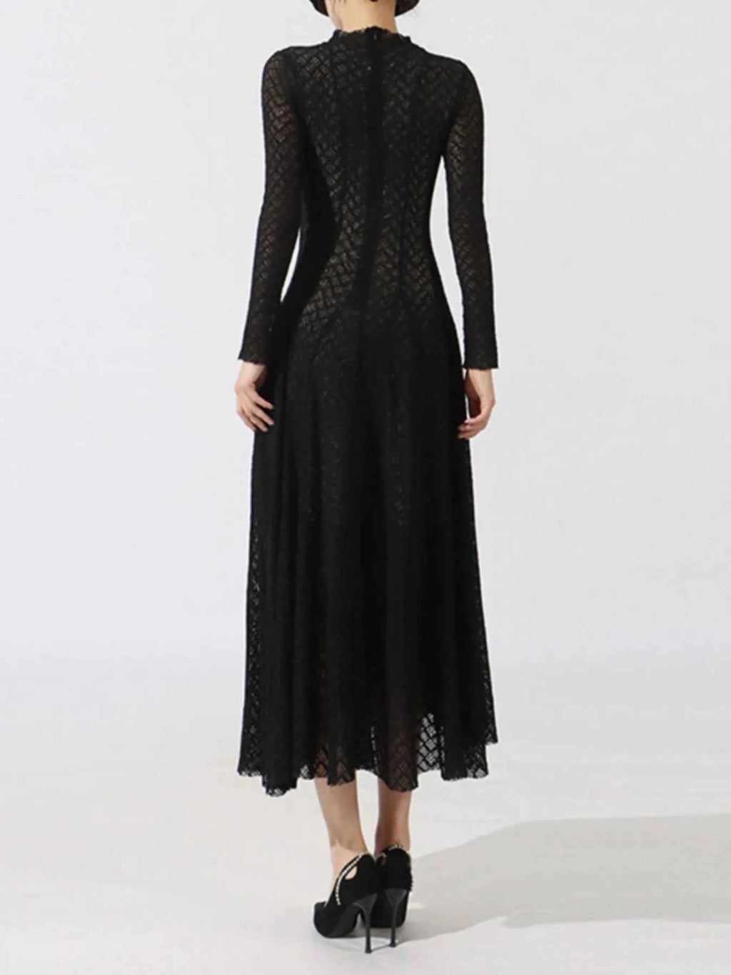 Lace Mock Neck Long Sleeve Dress 9755f7ce-ea05-4a27-af2d-ce661a372383-Max-Origin