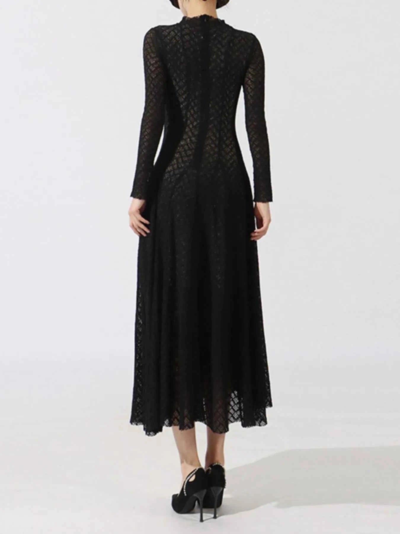 Lace Mock Neck Long Sleeve Dress 9755f7ce-ea05-4a27-af2d-ce661a372383-Max-Origin