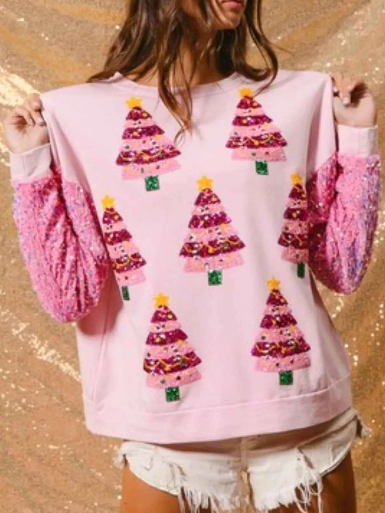 Christmas Theme Sequin Long Sleeve Sweatshirt Christmas Tree 97572715-1918-4854-aa91-78f919cbe823-Max-Origin
