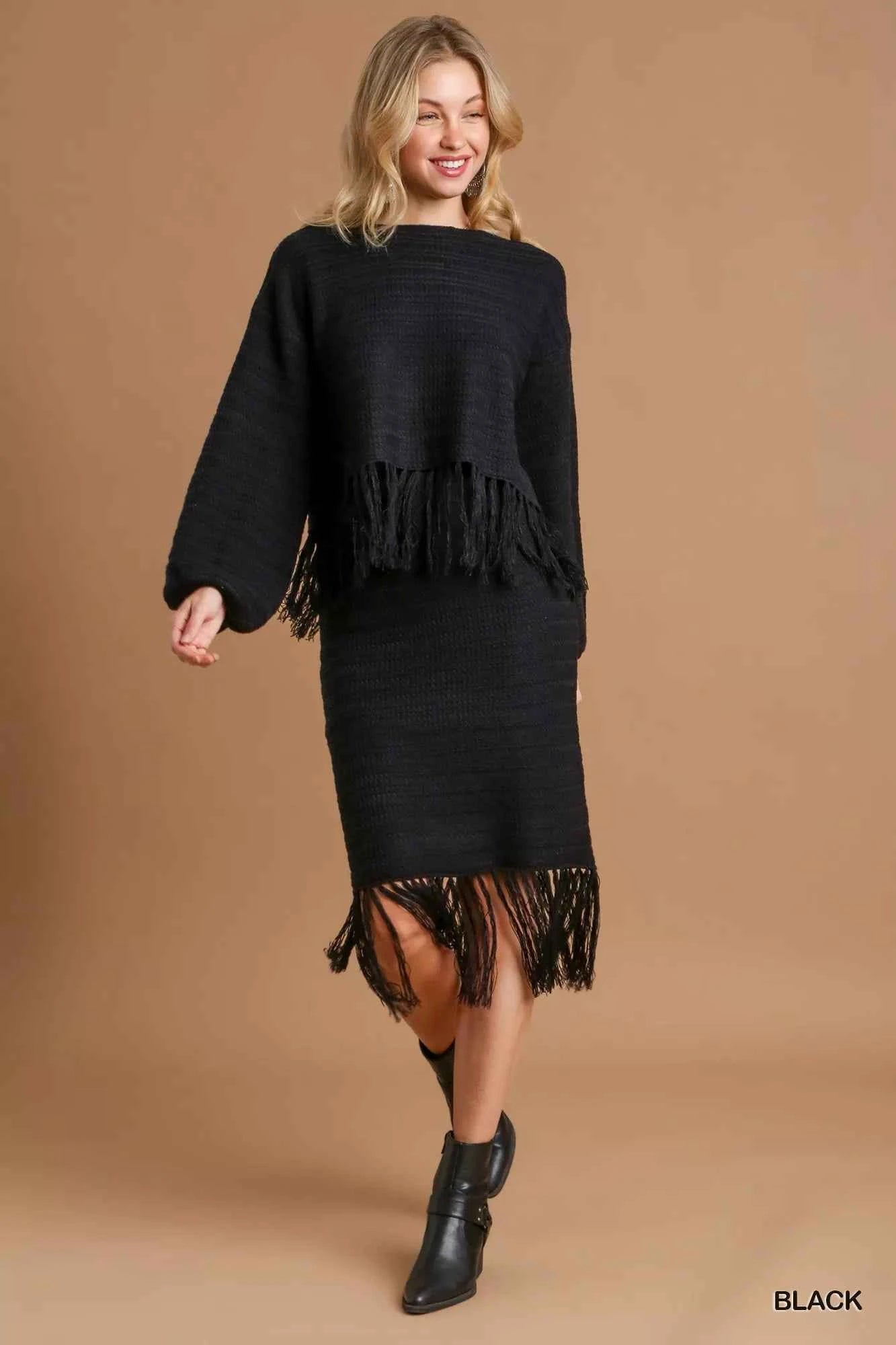 Umgee Crochet Knit Crop Top with Frey Hem 9765417a-7e99-43f0-874e-9d0f2a523a0a-Max-Origin