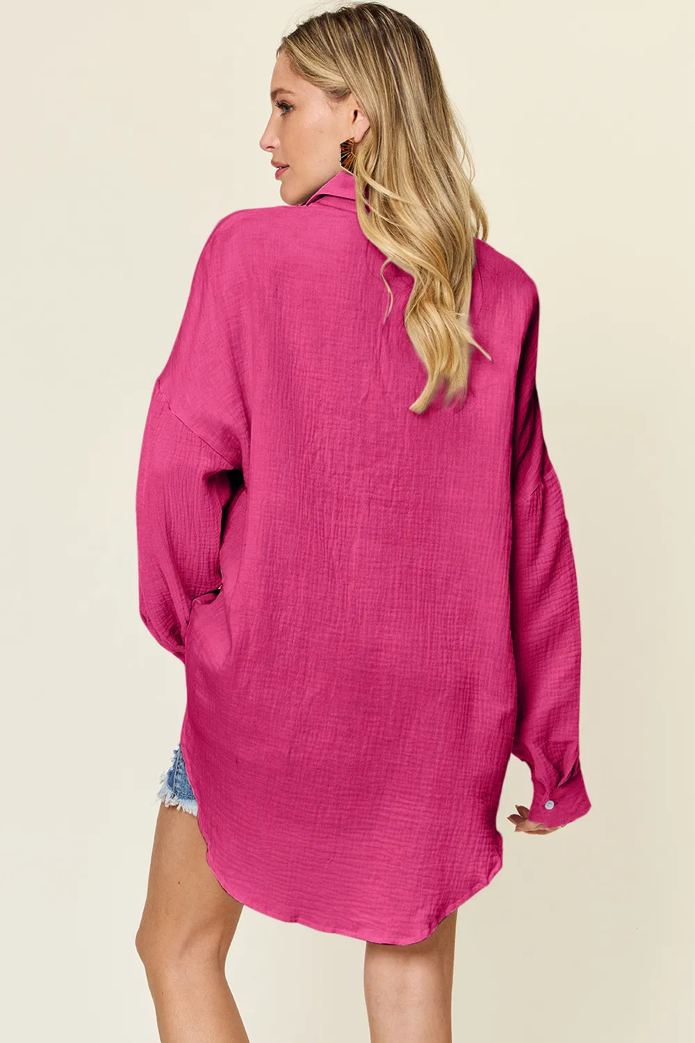 Double Take Full Size Pocketed Texture Button Up Shirt 976589e9-c9d5-4ae1-8895-9ce0320d72d7-Max