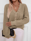 Button Detail Long Sleeve Sweater Khaki 9779bde7-35a8-4dcb-b0f8-ff7b9d5ee69a-Max-Origin