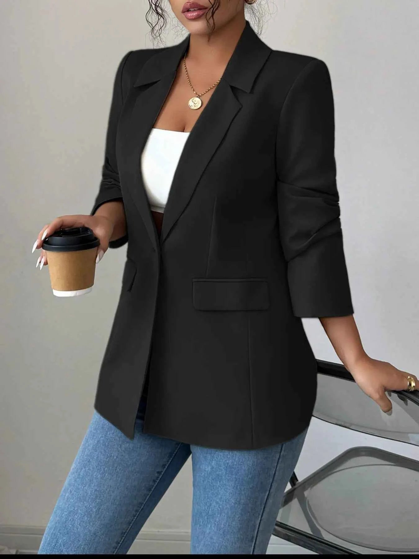 One Button Lapel Collar Blazer 9783b711-e8b4-4293-b343-e455eddc8d00-Max-Origin