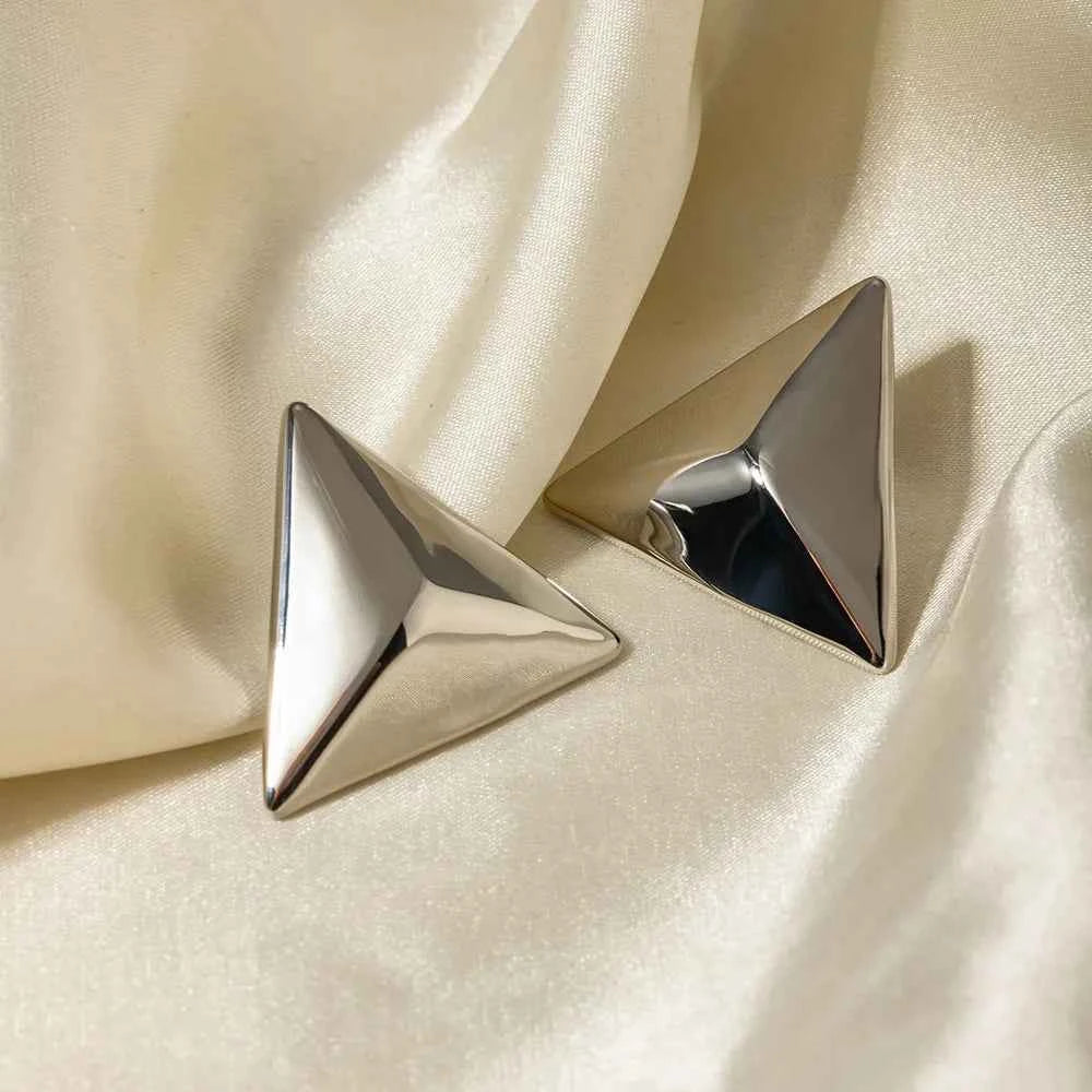 Stainless Steel 3D Triangle Earrings 978822af-6bcc-4afc-94e0-f8146aaedec3-Max