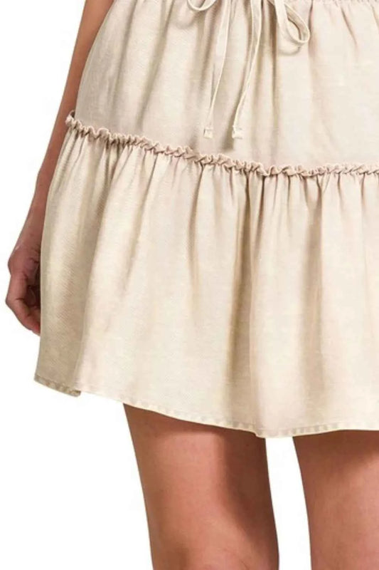 Tencel Washed Tiered Mini Skirts 978d2900-d739-4b58-a82b-29149bb4df64-Max-Origin
