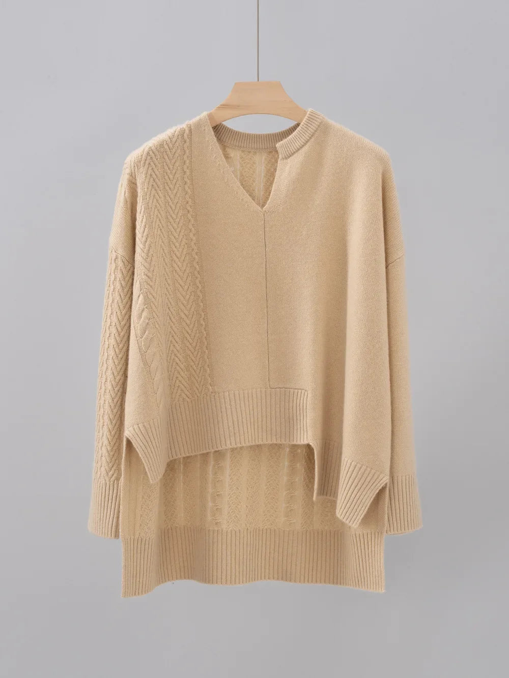 The Cashmere V-Neck Button-Front Cardigan Apricot 97FA910D7AA0E04AFC886F01BB907476