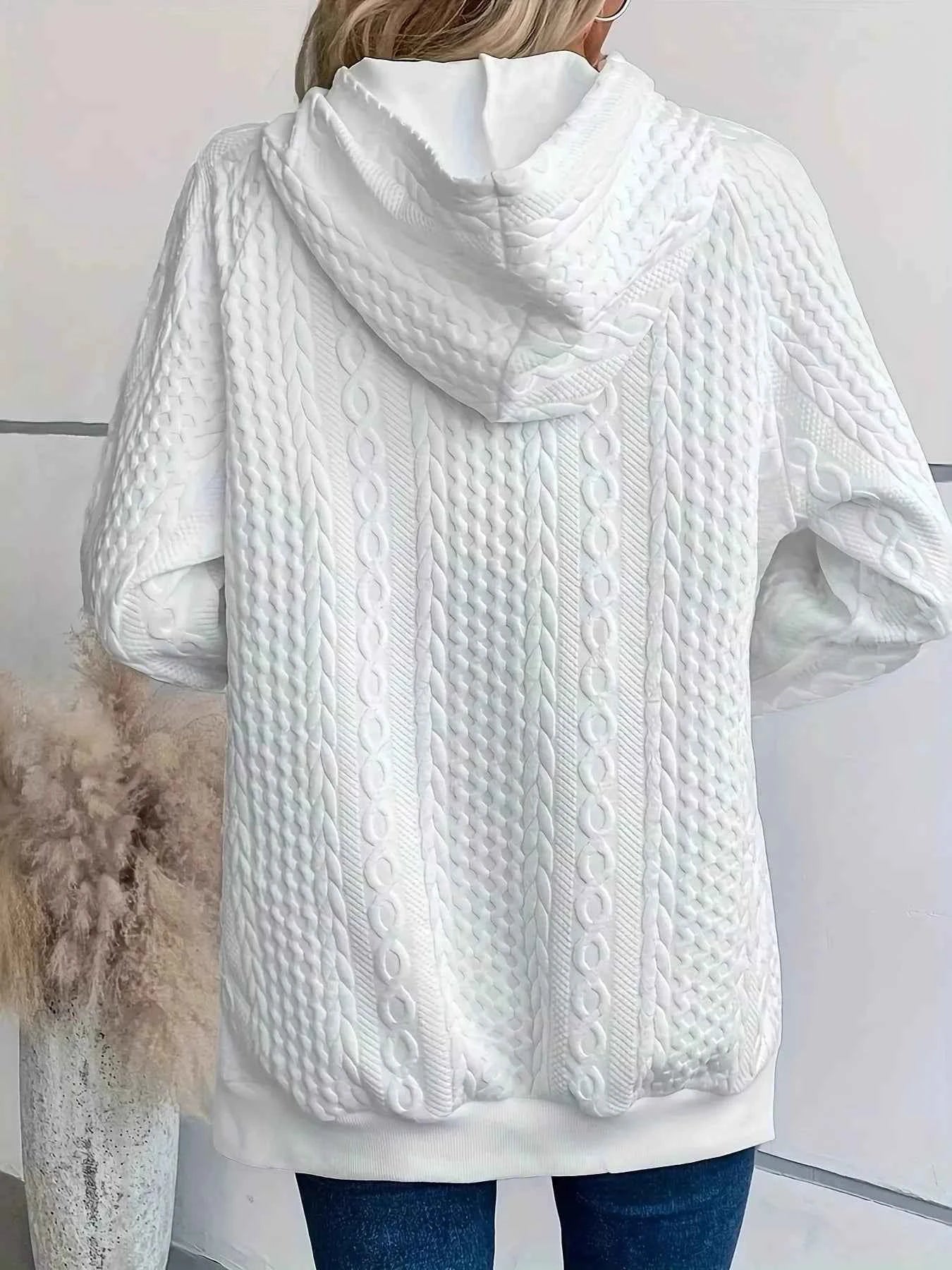 Cable Texture Hoodie with Side Button 97a0fc1e9db64f0cb633687058dacfd6-Max-Origin