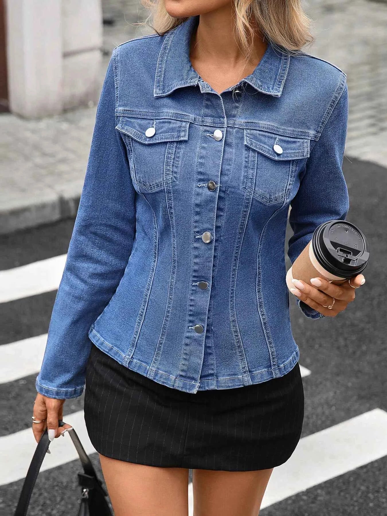 Button Up Long Sleeve Denim Jacket Blue 97a38b65e906431ba2ae03bd4d114795-Max-Origin