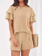 Ruffle Sleeve Top and Shorts Two-Piece Set 97a9c292-8836-47a7-82eb-a6d91f3e3333-Max-Origin