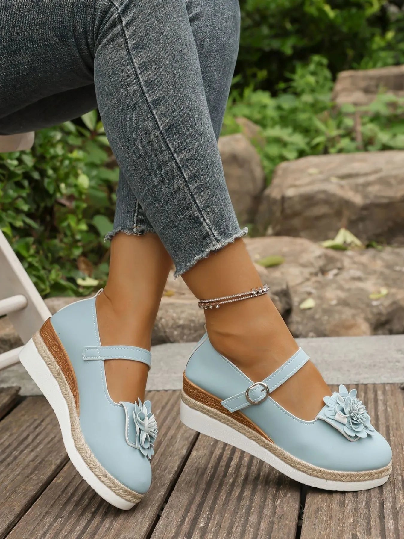 Flower Embellished Mary Jane Loafers 97b015cd-5669-486a-8770-b9720d5bb6c1-Max-Origin