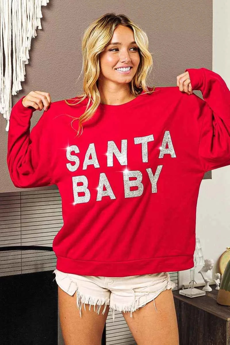 BiBi Santa Baby Lettering Christmas Sweatshirt 97bb2e407324467a94bfb93bf6d9797f-Max-Origin