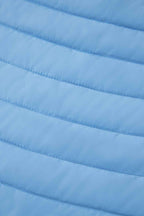 Silvery Solid Color Quilted Zip-up Puffer Jacket 97c112867845f6f2