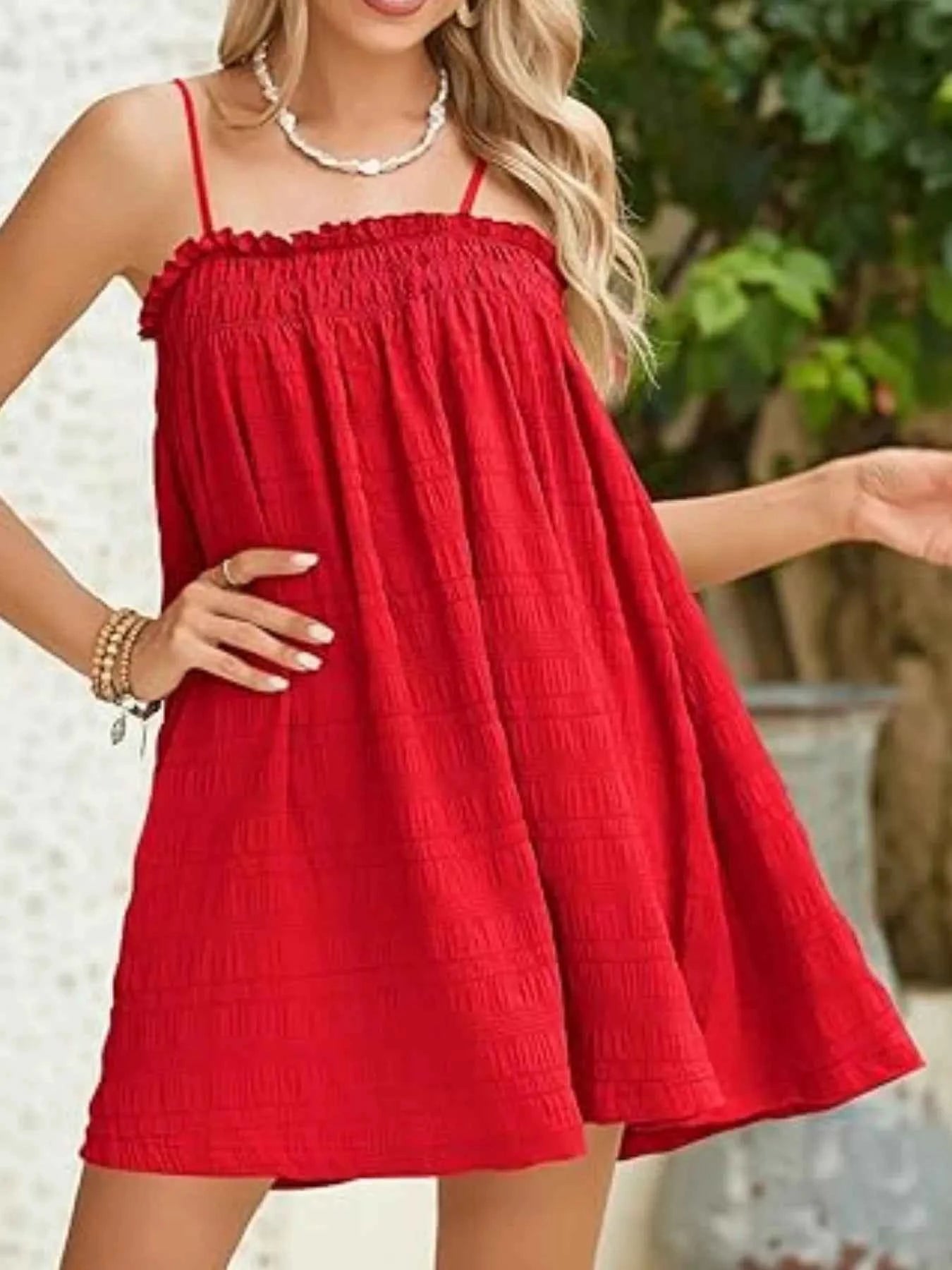 Frill Textured Mini Cami Dress 97c87fcd-73e4-4baf-ac1b-877084f54819-Max-Origin
