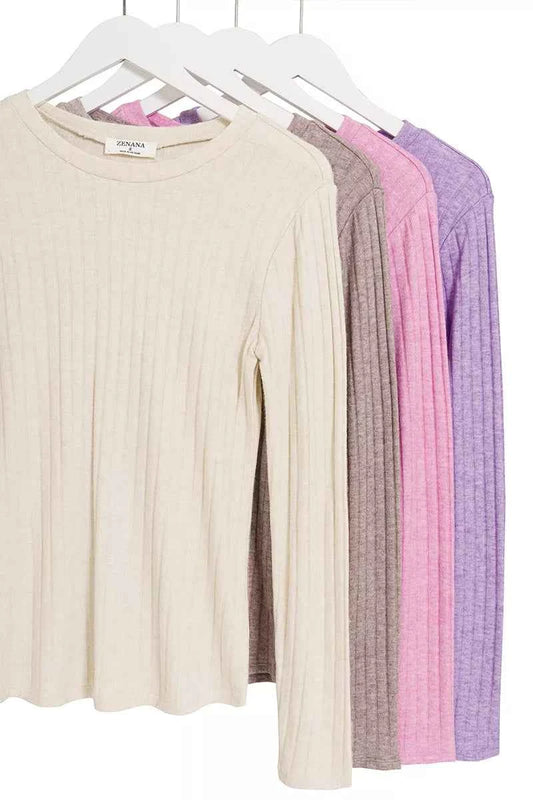 Ribbed Long Sleeve Round Neck T-Shirt 97d35ca9-7a31-4d68-8700-7d1fbe0c5555-Max-Origin