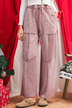 Ashleigh Blue Careys Mineral Wash Tiered Wide Leg Patchwork Drawstring Pants 97daeadf2d2bc5b8