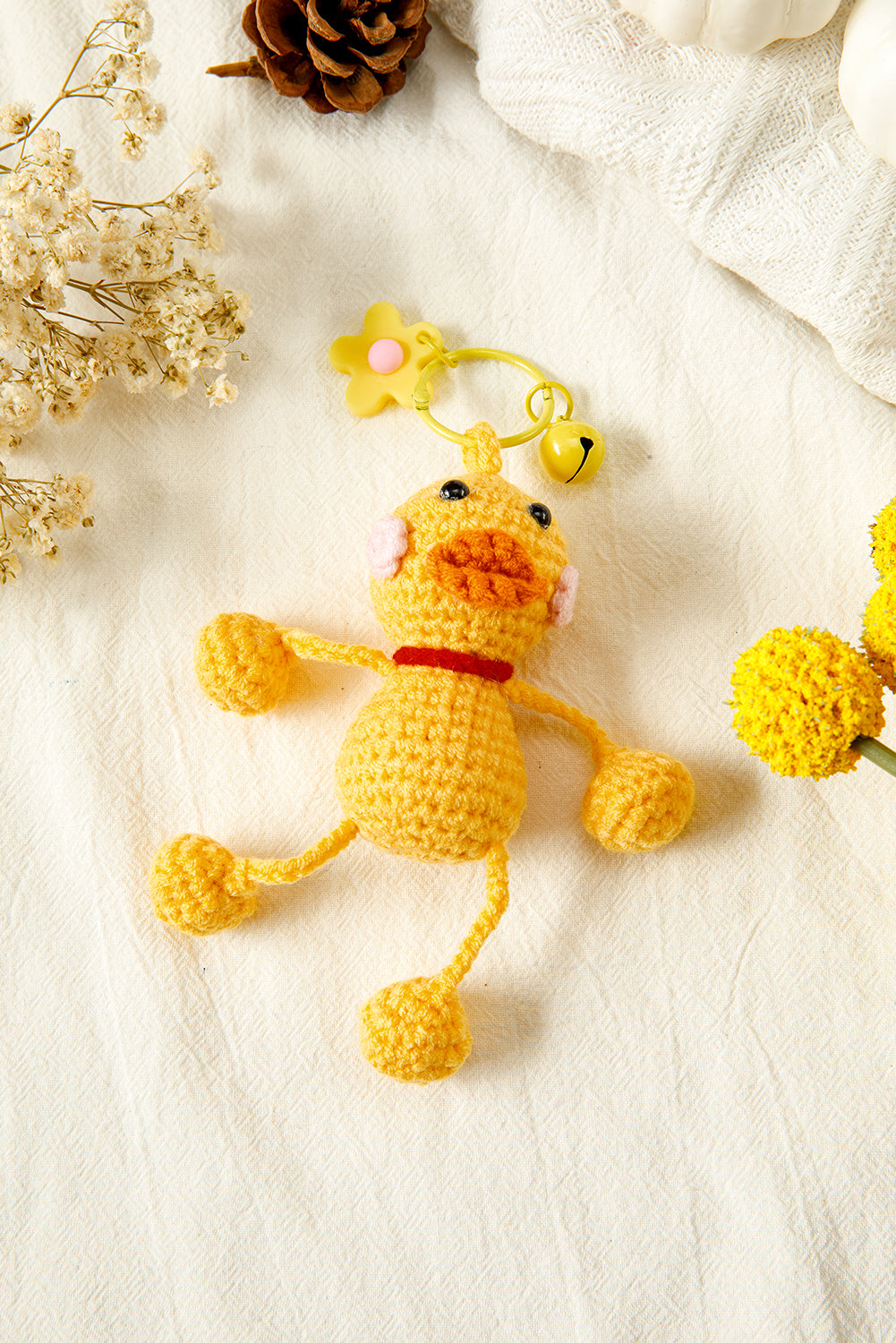 Yellow Crochet Mini Duck Keychain 97e2742cbea76f88