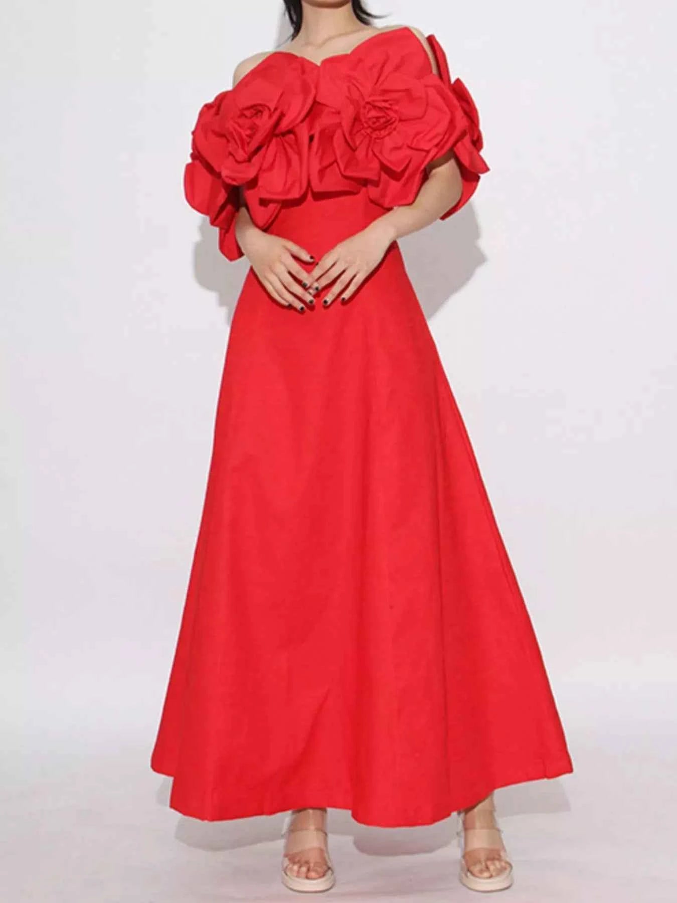 Flower Off-Shoulder Maxi Dress Red 97ff724f-b667-46a5-8c0c-b4782296ce80-Max-Origin