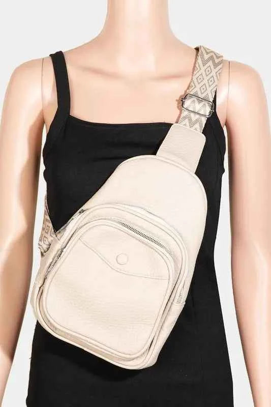 Fame Textured PU Leather Sling Bag TP One Size 982663da-3b17-4c27-8754-bfb6e9fc214f-Max