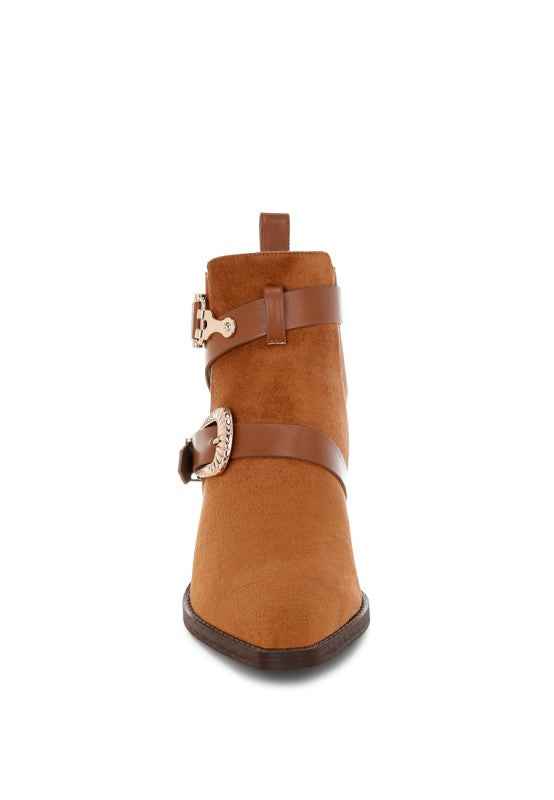 Raveta Microfiber Buckle Strap Western Boots 9830cf31-58d4-4810-a1b3-c81b708f0953