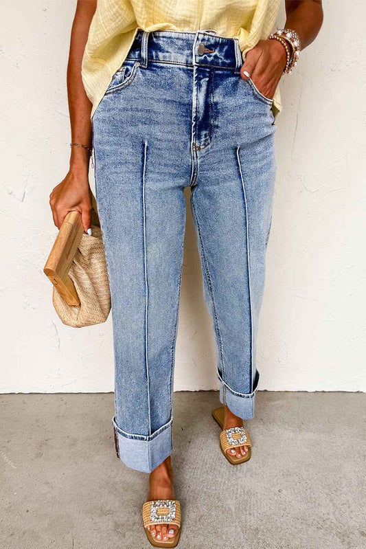 Myosotis Center Seam Straight High Waist Jeans Myosotis 65%Cotton+33%Polyester+2%Elastane 98556eb73b3f3ce4