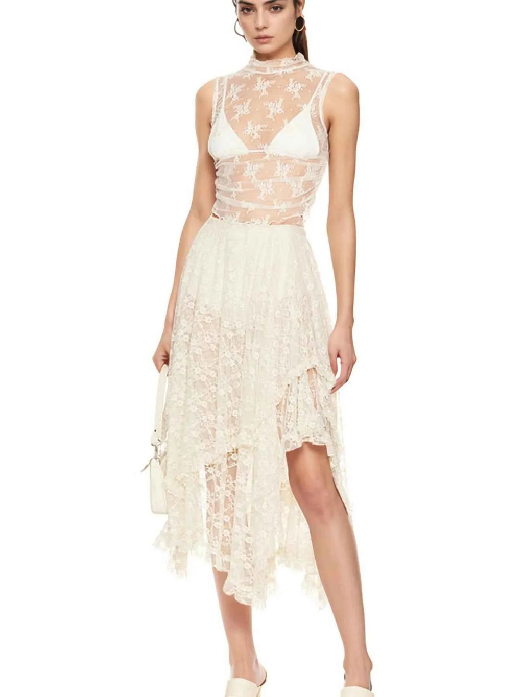 Asymmetrical Lace Midi Skirt Milky White 985b0bf2-2184-4c82-9fc1-629e860c70dc-Max-Origin