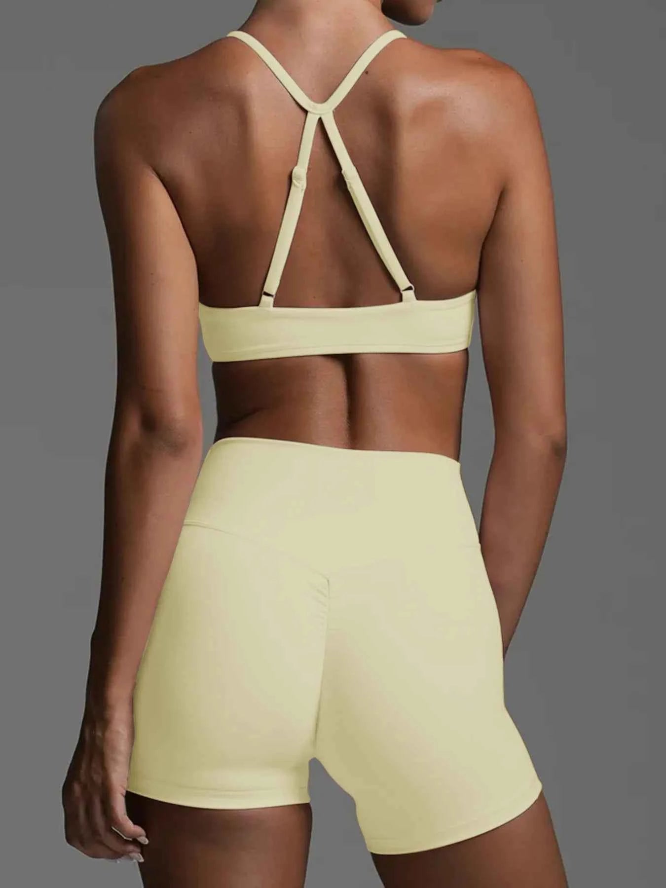 Ruched Sports Bra and High-Waisted Shorts Active Set 986a11deb1ac40f593e8cc6c61ee2912-Max-Origin