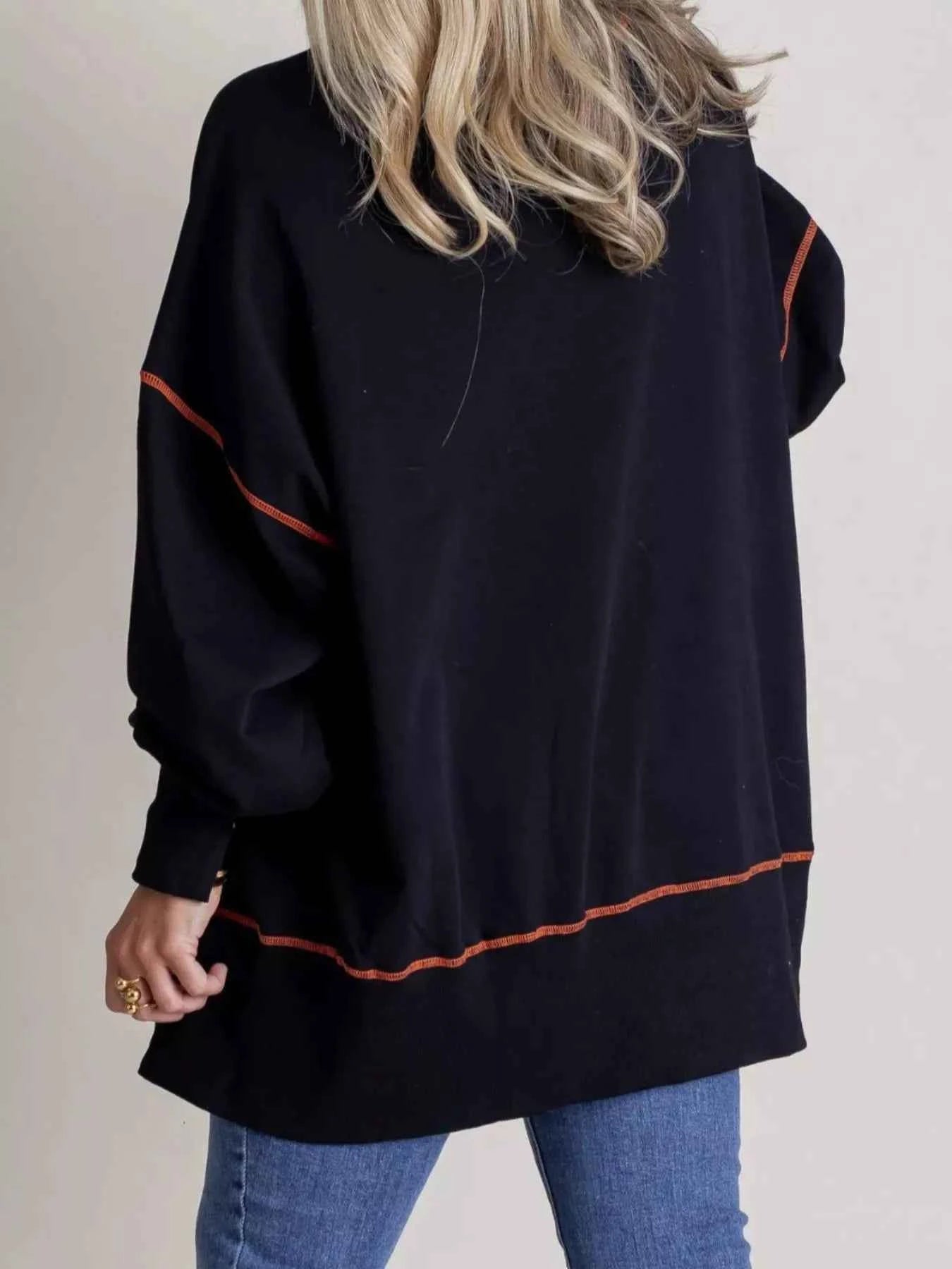 Halloween Ghost Sequin Exposed Seam Sweatshirt 9873d615-d601-443f-8151-644ae0aacf84-Max-Origin