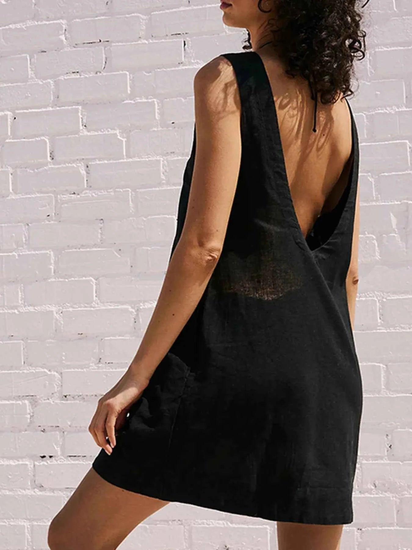Backless Sleeveless Denim Mini Dress 987fa04c40fa469ba4d5aada9b818039-Max-Origin