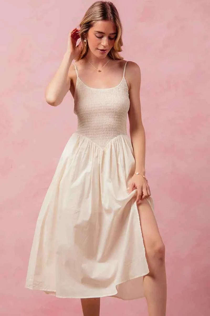 SO ME Smocked Sleeveless Casual Everyday Dress With Slit 988807e7cd5e443bb1748cfe0d83fc4b-Max-Origin