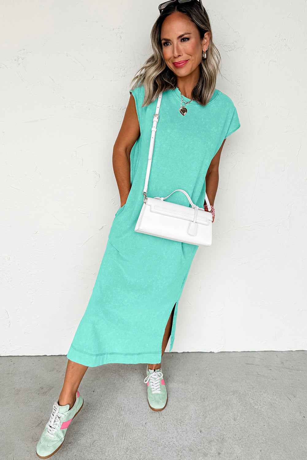 Wisteria Mineral Wash Pocketed T-shirt Dress 988f6eb17c40e547
