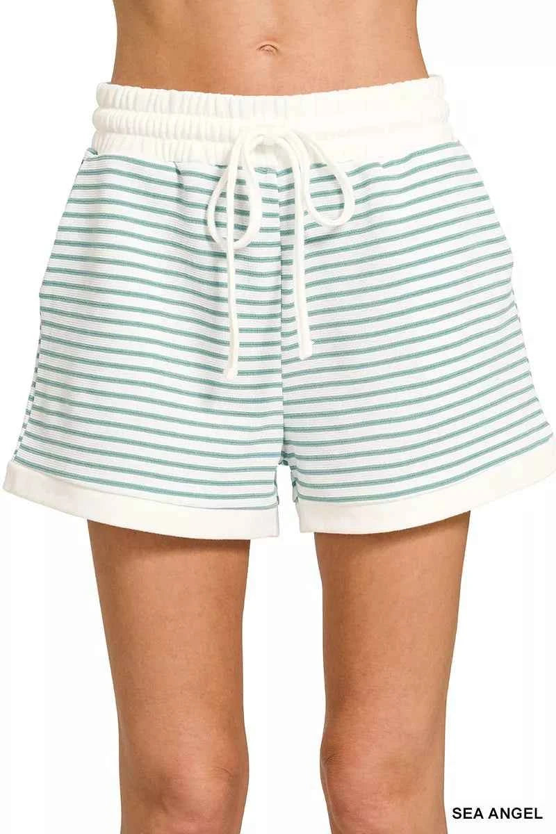 Zenana Stripe Contrast Trim Top & Shorts Set 98a6721d30fd4a6682404b60a28dcf7b-Max-Origin