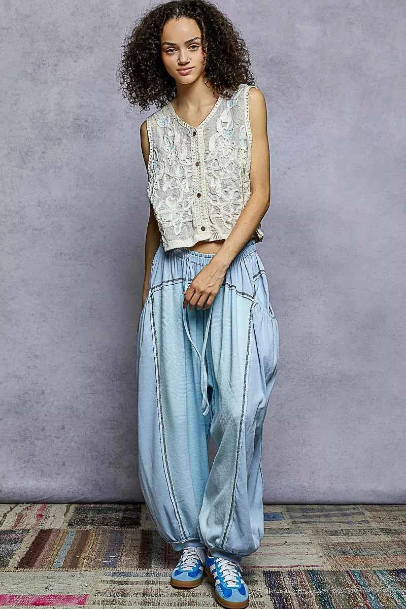 POL Button Down Floral Embroidery Cropped Crochet Vest Top 98ba6ec3-fd1e-49c9-9434-52331739664d-Max-Origin